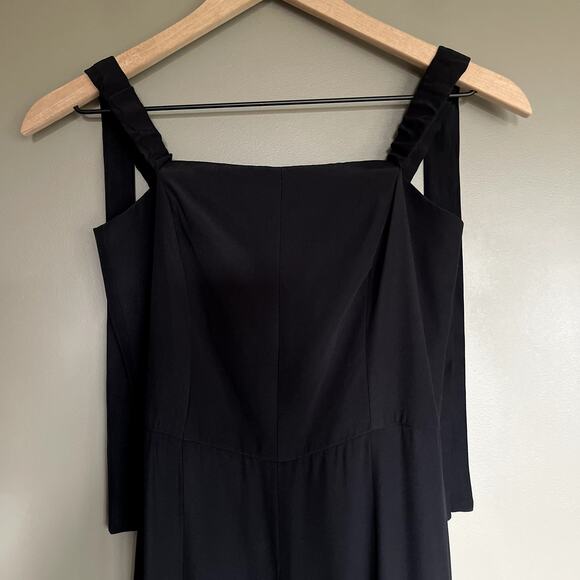 NWT STAUD Rosa Jumpsuit Black Crepe Size 2 Straight Leg Lightweight Off Shoulder - Picture 10 of 16
